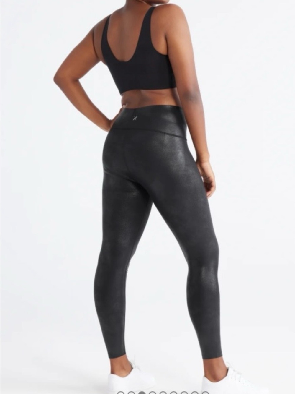 Knix x The Birds Papaya Sculpt Faux Leather High Rise Leggings Black M